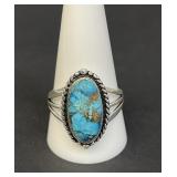 Vintage sterling silver and turquoise matrix ring