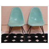 Pair of vintage Chromcraft fiberglass chairs