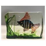 Art glass aquarium style paperweight