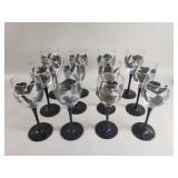 12 French glass goblets