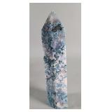 Polished moss agate tower paperweight