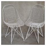 Pair of Herman Miller Eames-style metal wire