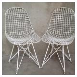 Pair of Herman Miller Eames-style metal wire