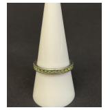 Vintage sterling silver and green gemstone band