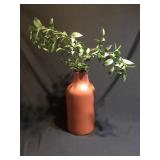 Pottery vase with faux plant