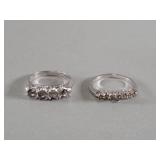 Pair of 14k white gold rings