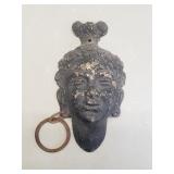 Vintage cast iron African wall plaque