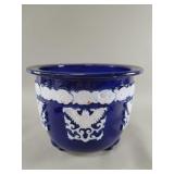 Vintage Japanese Hirado ware cobalt glazed planter