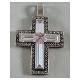 Sterling silver, baguettes crystals and marcasite