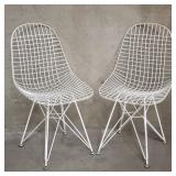 Pair of Herman Miller Eames-style metal wire