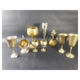 Group of brass Dallah goblets