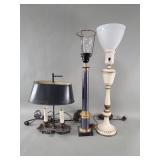 Three vintage table lamps