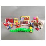 Box of wind-up toys