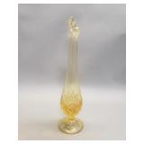 Vintage Fenton yellow glass bud vase