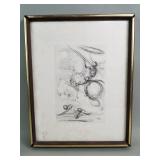 Vintage restrike etching of Salvador Dali