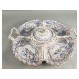Hand painted porcelain sectional serving dish