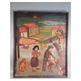 Signed Cazassus vintage oil on canvas