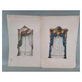 Pair of 19th century hand colored French