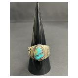 Vintage sterling silver ring with turquoise