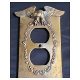 Vintage brass eagle outlet cover plate