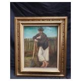 Vintage signed oil painting on canvas