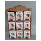 Vintage ceramic farm house spice rack set