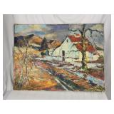 Vintage hand painted oil on canvas Lee Obrien