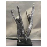 Signed Bronze sculpture on wood base