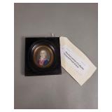 Antique miniature portrait of Lafayette in a