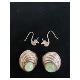 Pair of sterling silver earrings