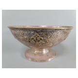 Mid century hand hammered silver plate bowl