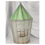 Vintage stained glass birdhouse, as is