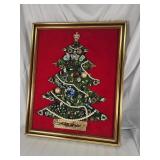 Vintage handmade Christmas tree of costume jewelry
