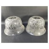 Pair of vintage pressed glass lamp shades