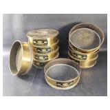 Group of vintage W.S Tyler brass testing sieves