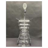 Mid-century-style tiered acrylic lamp