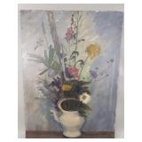 Vintage Ejnar Neilsen signed oil on canvas floral