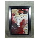 Signed lacquer & enamel on board