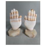 Vintage onyx hand form bookends
