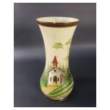 Vintage hand painted glass vase
