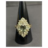Vermeil sterling silver ring with multi-stone