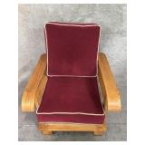 Russel Wright-style art deco bentwood upholstery