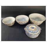 Vintage stoneware and songeware nesting mixing