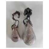 Pair of antique gunpowder flasks
