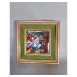 Signed Keikishi Mid century enamel still life