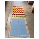 Pair of Afghan crochet blankets