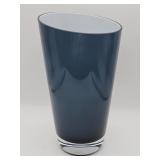 Vintage hand-blown blue and white cased art g