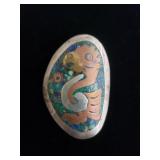 Vintage Mexican mixed metal inlaid brooch