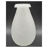 Vintage hand-blown frosted art glass vase