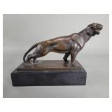 Friedrich Gornik bronze panther sculpture on a